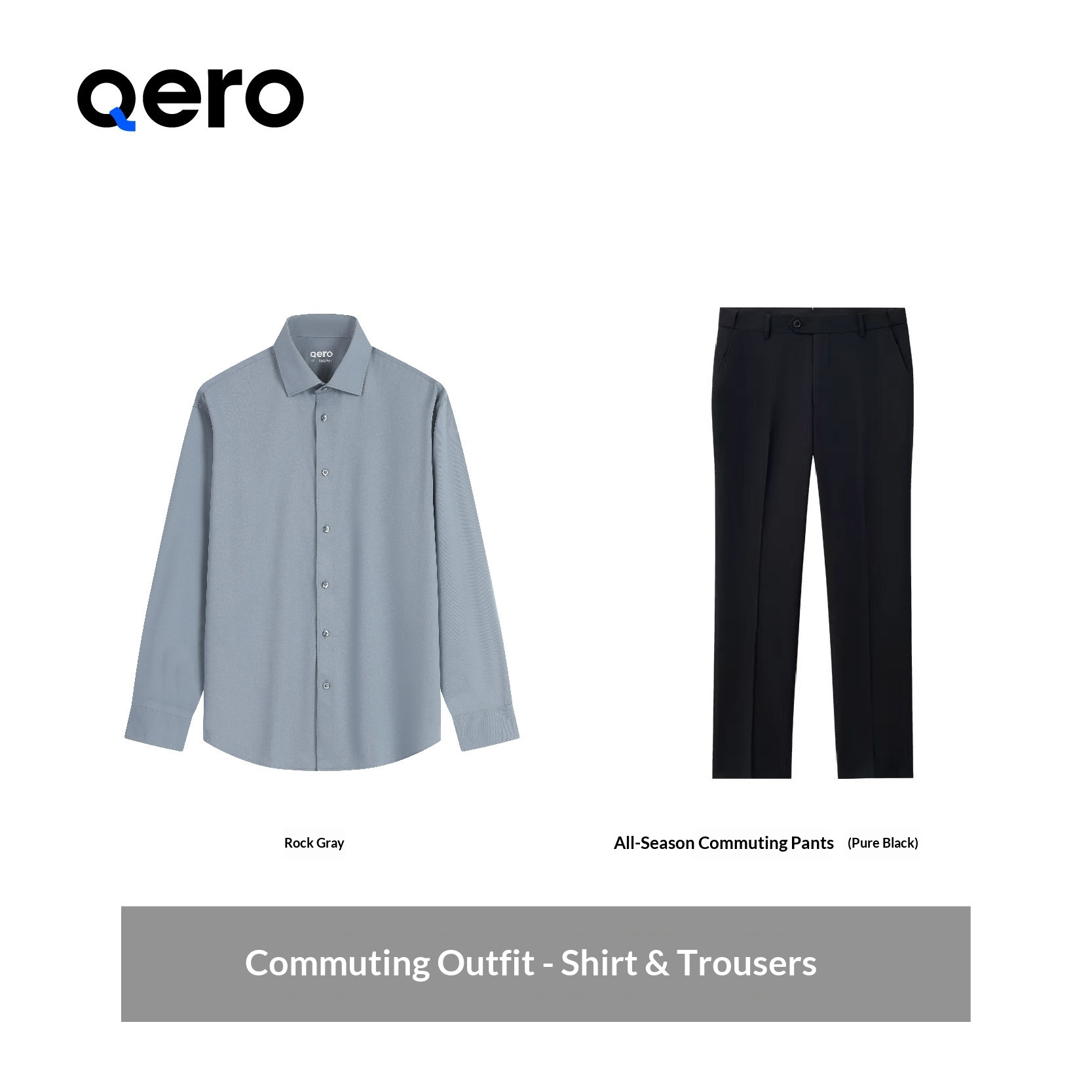 Chemise grise + pantalon habillé noir