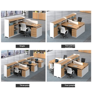 Scrivania da ufficio personalizzata Log Color L-Shape dipendente scrivania singola Computer con postazione di lavoro da ufficio mobile laterale - Product Image 2