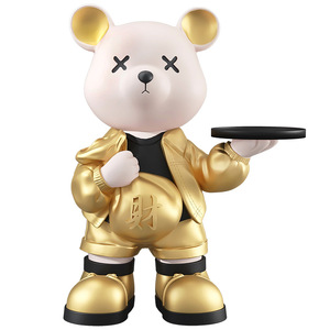 トレイ彫刻樹脂クマ像等身大クマ屋内家の装飾と工場ドロップシッピンググラスファイバーベア - Product Image 6