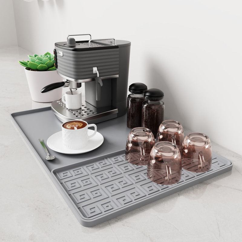 Tapis de machine à café deux-en-un gris, modèle classique Palp Pad-4830