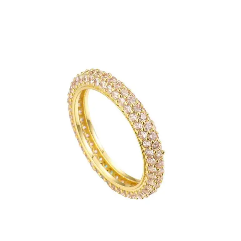 Jietao, массивное свадебное кольцо из нержавеющей стали, Подарок на годовщину, украшение в комплектацию, Золотое купольное кольцо с фианитами и бриллиантами
