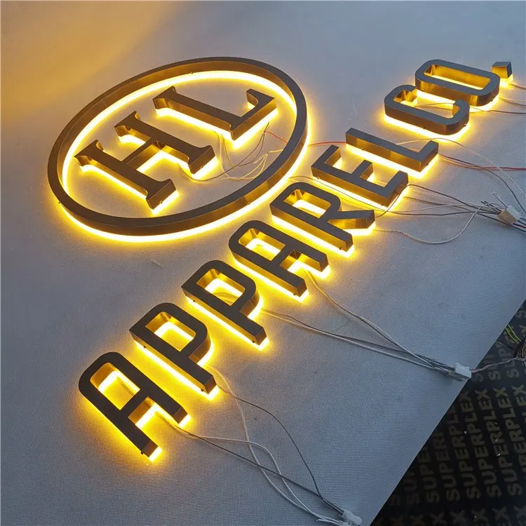 Toko Luar Ruangan Logo Merek Perusahaan 3D Led Surat Tanda Backlit Bisnis Led Tanda Bisnis Logo Luar Ruangan