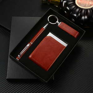 高品质笔皮<span class=keywords><strong>USB</strong></span>和名片夹企业商务礼品套装