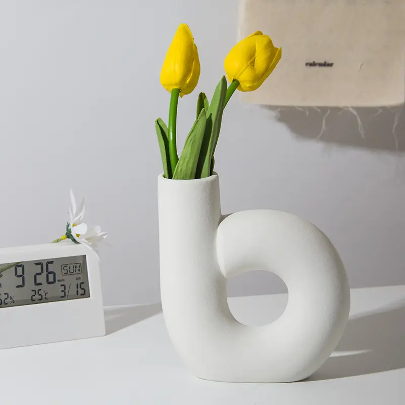 Kreative geometrische Keramik vase Niedliche moderne Blumen arrangement Accessor Dekorationen Wohnzimmer Home