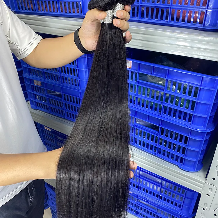 Venta al por mayor 8-30 pulgadas 8A 9A10A 12A Paquetes de cabello humano baratos Cierre Frontal Raw Extensiones de cabello humano indio peruano brasileño