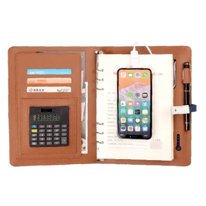 Power Bank Business Notebook A5 Kreatives multifunktion ales Briefpapier Drahtloses Laden USB Power Bank Notebook mit Taschen rechner - Product Image 1
