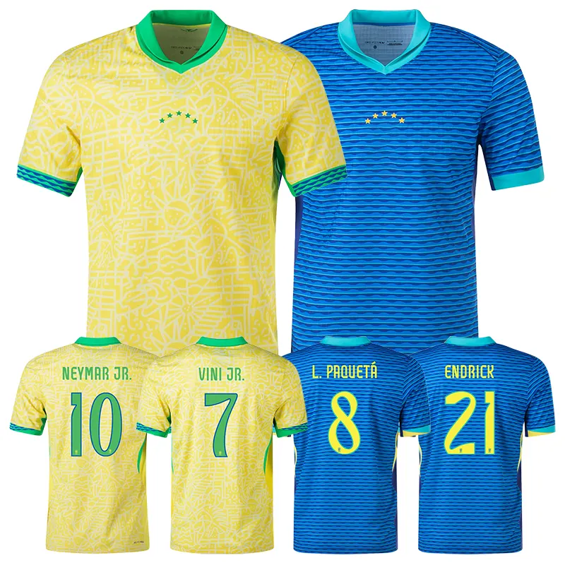 Custom 2024 Camisas de Futebol VINI JR BRASIL Ropa de fútbol al por mayor Copa del mundo CASEMIRO NEYMAR JR Camiseta de fútbol