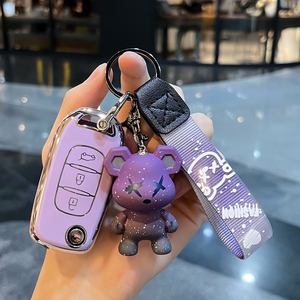 Silver Edge TPU <strong>Key</strong> Cover with Keychain Fit for Renault Clio <strong>Espace</strong> 5 Master Bus Talisman Megane Protector Holder Accessories - Product Image 6