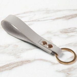 批发定制设计手工普通肩带男士促销礼品PU皮革钥匙扣