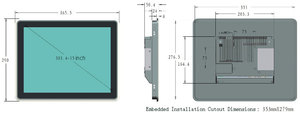 15 Zoll IP65 Wasserdichtes industrielles Touchscreen-Panel PC Core i5 8265U Computer mit kapazitivem Widerstand und eingebetteten Tablets - Product Image 5