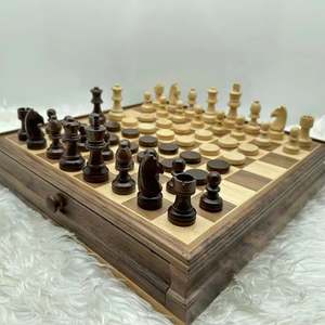 Nhà Sản Xuất Bán Hàng Trực Tiếp Chất Lượng Cao Quả Óc Chó Duy Nhất Vẽ 2-Trong 1 Trò Chơi Cờ Vua - Product Image 4