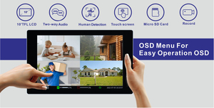 Echtzeit-Gegensprechanlage Video-Tür sprechanlage für Villa 2 * POE-Türklingel 1*10-Zoll-Touch-LCD-Unterstützung für mehrere Sprachen