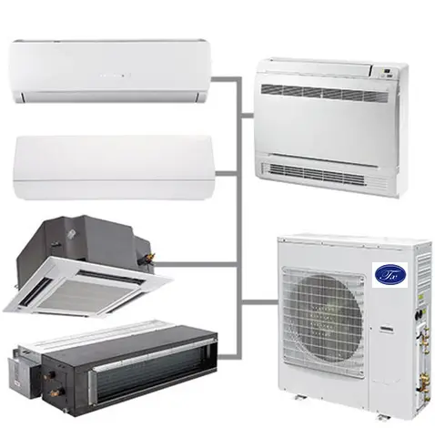 Sistema de ventilación de recuperación de calor Acondicionador de aire Unidades interiores para edificio de oficinas Aire acondicionado central VRF