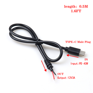 USB <strong>C</strong> Male to Open End Step up Adapter Cable 12V 3A Power Supply for LED Strips DIY Projects - Product Image 3