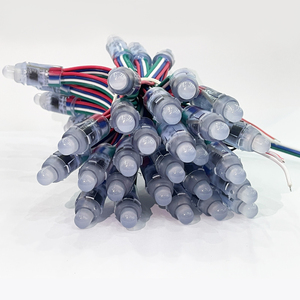 Free Sample 50pcs WS2811 <strong>DC</strong> 5V <strong>12V</strong> 12mm RGBIC <strong>LED</strong> Module Black <strong>Green</strong> RWB Wire String Christmas Light Addressable IP68 Waterproof - Product Image 1