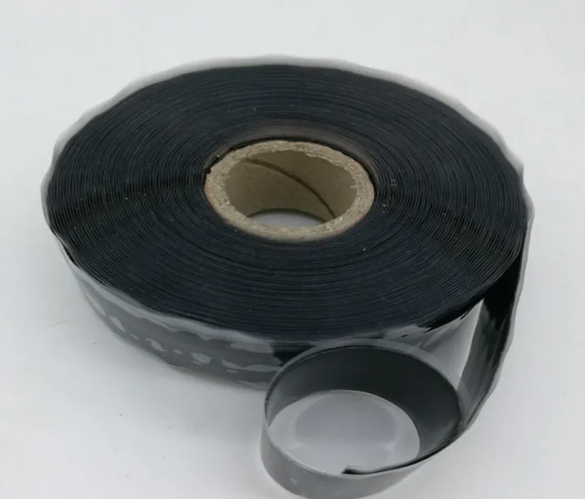 Fita adesiva de silicone para animais, fita adesiva de silicone preta e poliéster com película transparente