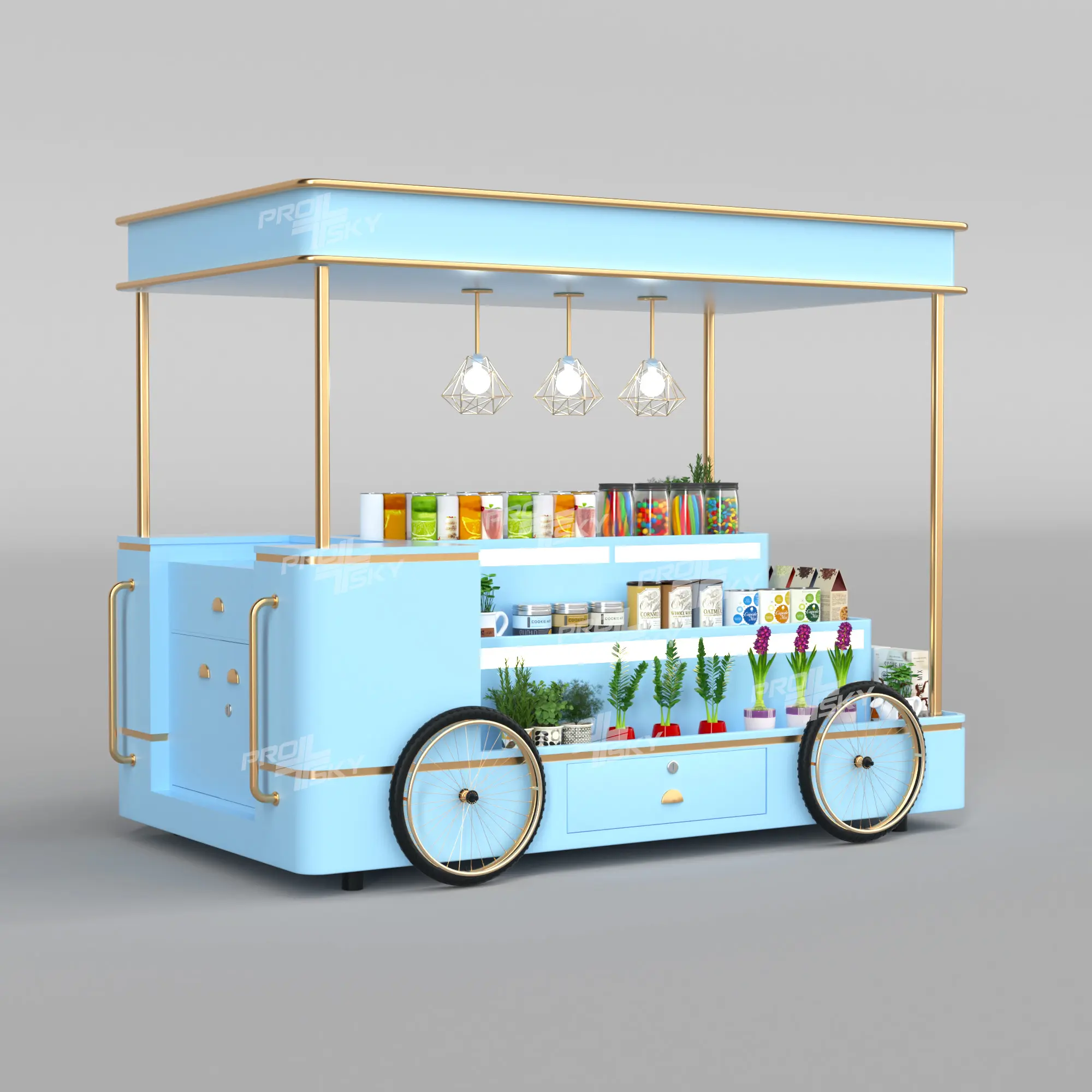 Carrito de helados de jugo popular en el mercado europeo 2023, precio de mini carrito de comida con máquinas Sanck