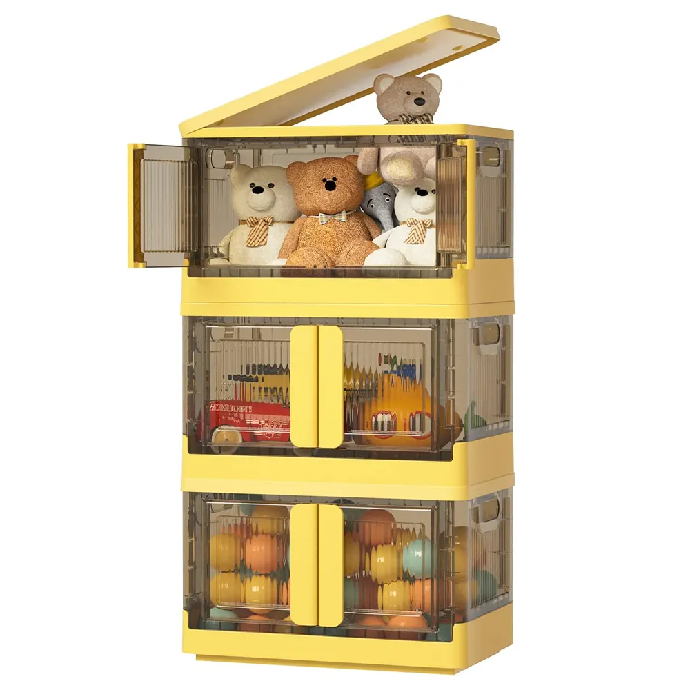 Multifunzione armadio organizer e stoccaggio dormitorio cestini con coperchi e porte per giocattoli