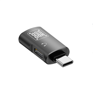 ポータブルUSB Type C 2-in-1 OTGアダプターType-C、USB-Cオーディオジャック付きAndroidモバイルスマートフォンiOS 15 Pro Max - Product Image 1