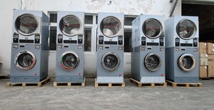 Coin <strong>Operated</strong> Washing Machine , Commercial Laundry Machine Stack Washer Dryer - Product Image 4