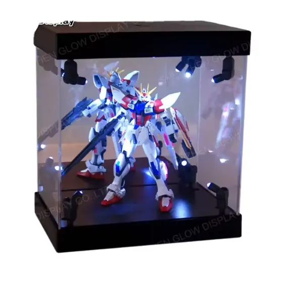 Display Box Acryl Case Led Light House Voor Gundam 1/144 Model Actiefiguur Vitrine Glowdisplay