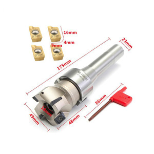 R8 FMB22 7/16-20 UNF Shank Face End Mill Arbor and 400R <strong>50MM</strong> CNC End Milling Shell <strong>Cutter</strong> With 4Pcs APMT1604 Carbide Inserts and - Product Image 2