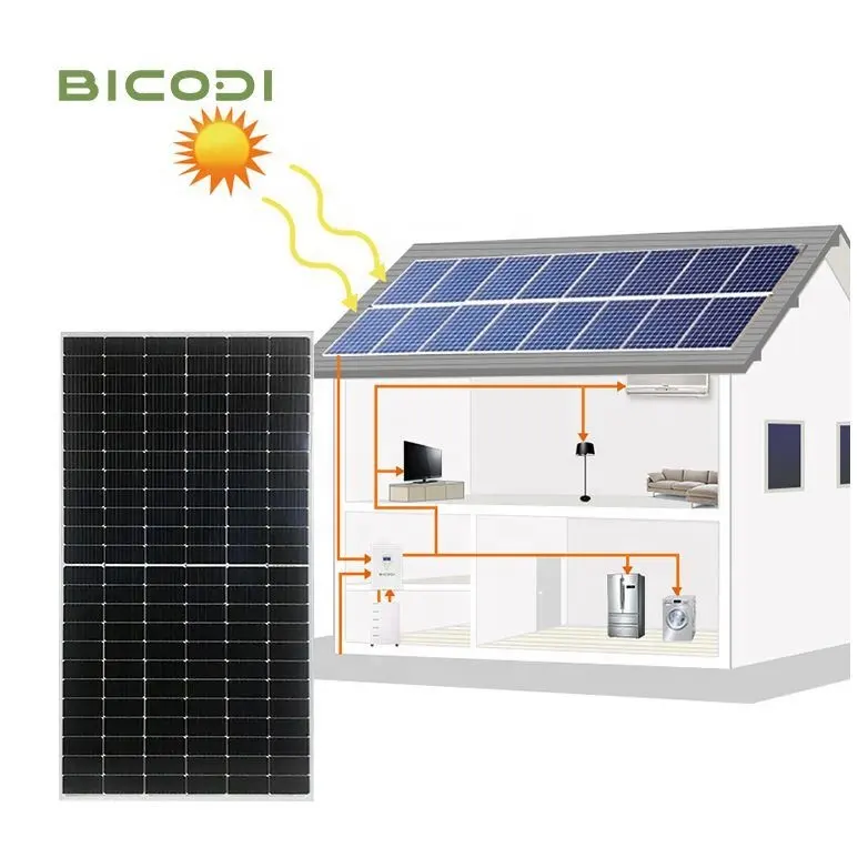 Fabrika doğrudan 1Kw 5Kw 8Kw 10Kw 15Kw güneş panelleri fiyatları ev için güneş enerjisi sistemi