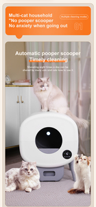 OEM kedi kum kabı kendini temizleme akıllı kedi kum kabı tuvalet robotu APP kontrol 65L büyük otomatik kedi kum kabı kendini temizleme - Product Image 5