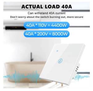SIXWGH 40A Hochleistungs-WLAN-Smart-Switch für Warmwasser bereiter-8000W max, Alexa/Google Home, <span class=keywords><strong>Timer</strong></span> & Gruppen steuerung, EU/US-Standard