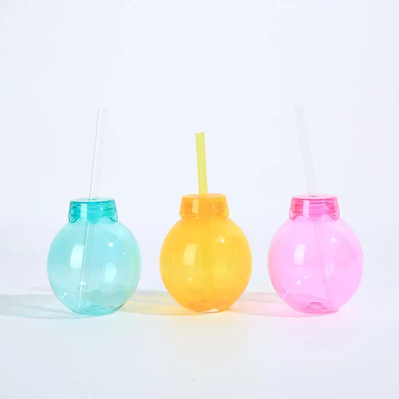 Individuelles Logo Glühbirne Kunststoff Saftflasche Trinkgeschenk Kunststoffflasche für Kinder