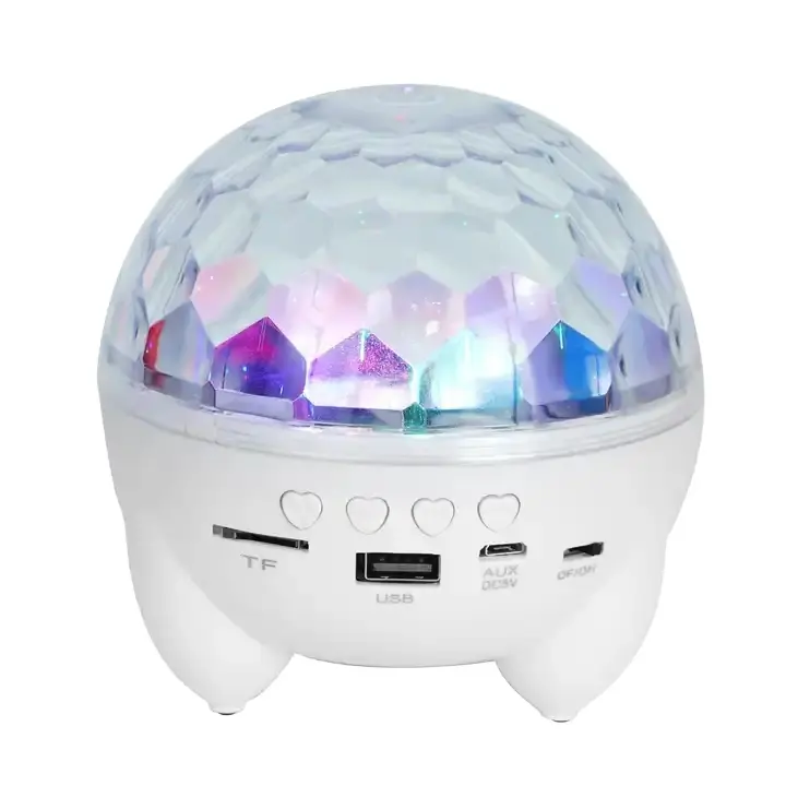 Lampu Pesta Dekorasi Rumah Lampu Malam Kamar Tidur Lampu Bola Kristal RGB Mini Dapat Diisi Ulang Nirkabel Bluetooth Speaker Lampu Bola LED Sihir