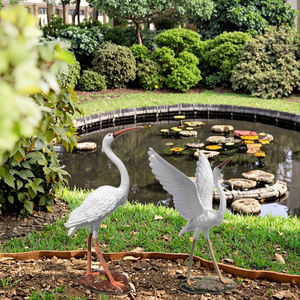 Thanh Lịch Lớn Màu Trắng Egret Nhựa Bức Tượng Trang Trí Sân Vườn Trang Trí Chim Điêu Khắc Cho Patio Bãi Cỏ Ngoài Trời Vườn - Product Image 6