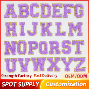 Многоцветные тканевые нашивки с вышитыми буквами и кружевом - Product Image 2