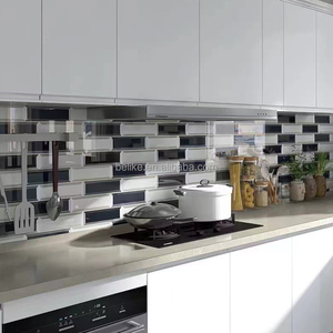 Thanh lịch hiện đại spiffy Inverted beveled Glass Mosaic tàu điện ngầm gạch cho Tường Nội Thất tính năng tường Backdrop foreground trang trí nội thất - Product Image 6