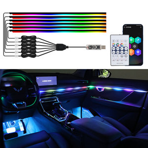 Araba ortam ışığı kiti 18 in 1/10 in 1/6 in 1 iç Led araba işıkları senfoni Led şerit işık RGB için 99% araba - Product Image 1