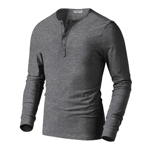 Özel logo etiket 100% pamuk kumaş <span class=keywords><strong>V</strong></span> boyun 4 düğme Plackets Mens uzun kollu t shirt erkekler Boys için bahar sonbahar sonbahar ODM