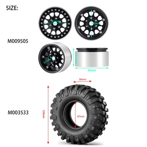 4PCS Hardened <strong>1.9</strong> inch Metal Wheel Rims with <strong>Tires</strong> Set for Axial SCX10 1/10 RC Crawler Model Car Parts - Product Image 3