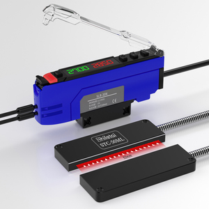 Sensor de fibra óptica, Sensor de presencia de NPN/PNP NC/NO, distancia de detección de 1100mm para detección de objetos de línea de producción automática