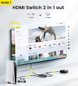 4K <strong>HDMI</strong> Bi-direction Switch <strong>HDMI</strong> <strong>2</strong>.0 <strong>Switcher</strong> 1x2 2x1 Adapter <strong>2</strong> in <strong>1</strong> Out Bidirectional Converter Supports 4K/60Hz