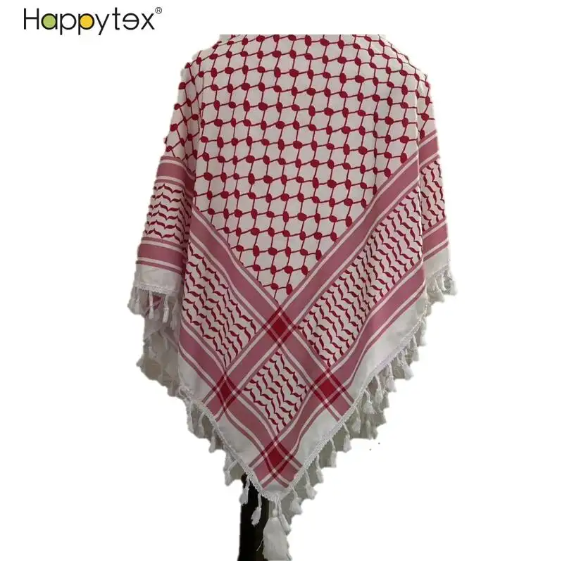 Haute qualité saoudien Shemagh arabe écharpe Kuffiyeh Hijab Arafat concepteur palestinien arabe tête écharpe hommes châle Palestine Keffiyeh