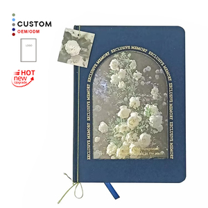 Cuaderno de cuero PU personalizado de fábrica con estampado en caliente hermosa flor rosa para colorear libro de notas impresión Papel de cuaderno barato - Product Image 1