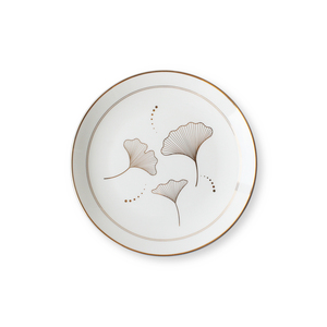 Ginkgo yaprağı tasarım sarı ve yeşil renk altın kakma desen sırlı çıkartma kağıdı ince çin porsoleni yemek takımı setleri - Product Image 5