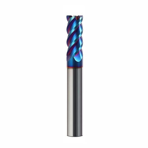CNC HRC65 Blue Nano Coating Carbide Straight Slot <strong>End</strong> Mills Cutting Tools Suitable Hardened Steel 100mm Extended Edition - Product Image 1