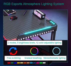 2025 New LED RGB Lighting <strong>Customized</strong> Gaming Desk and Chair Set Bedroom Study <strong>Computer</strong> Table Competitive Gamer for Home Office - Product Image 3