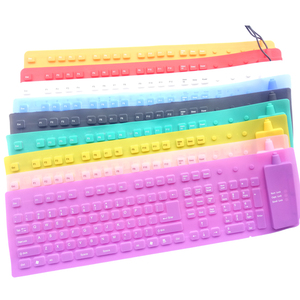 Portátil y plegable Multi Color protección del medio ambiente teclado de silicona Universal - Product Image 5