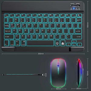 Combo de teclado y ratón inalámbrico retroiluminado, ultrafino, para iPad, IOS, Android, Windows - Product Image 3