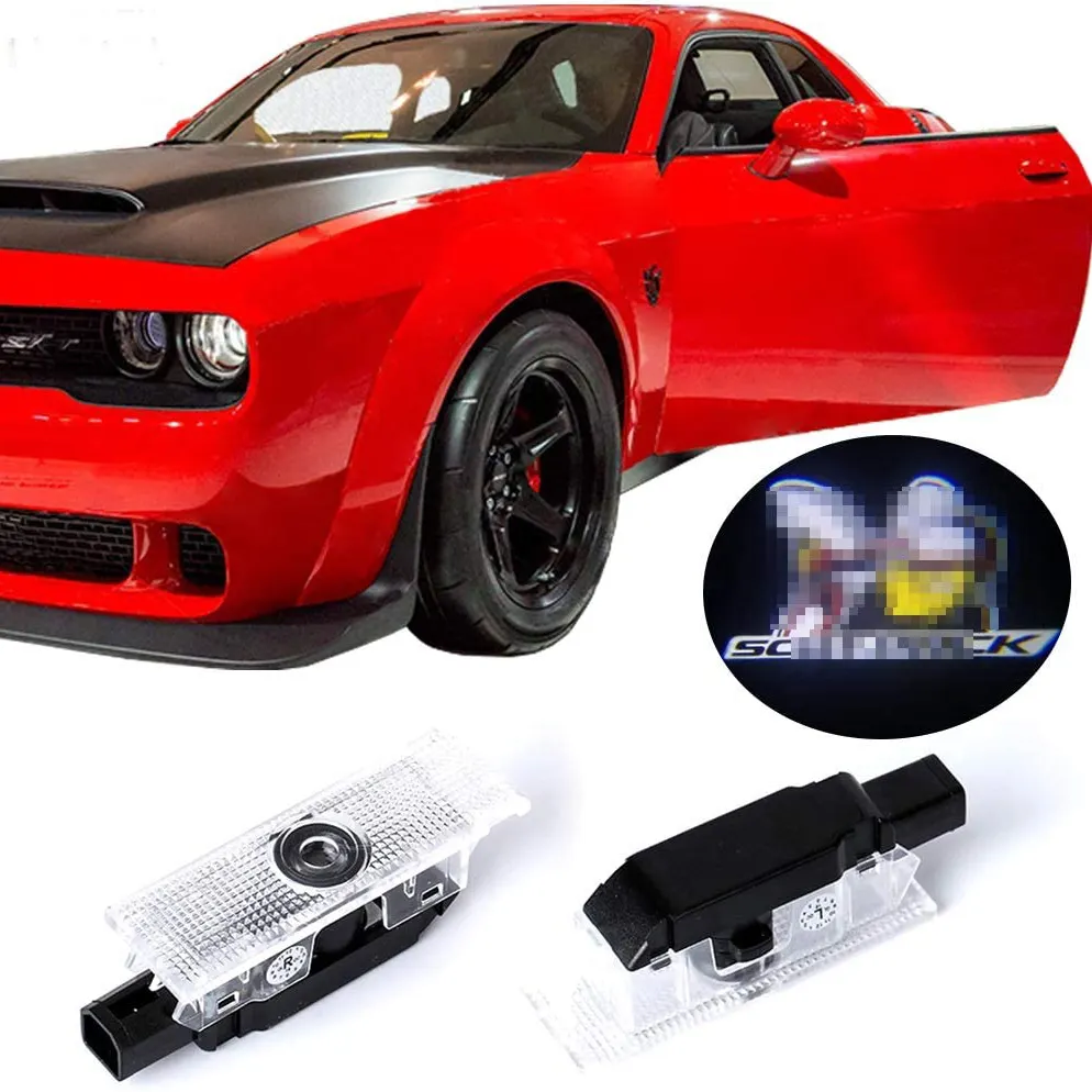 Car LED Logo Lights shadow Ghost Door Projector Welcome Light Accessories Emblem Lamp For Dodge Challenger