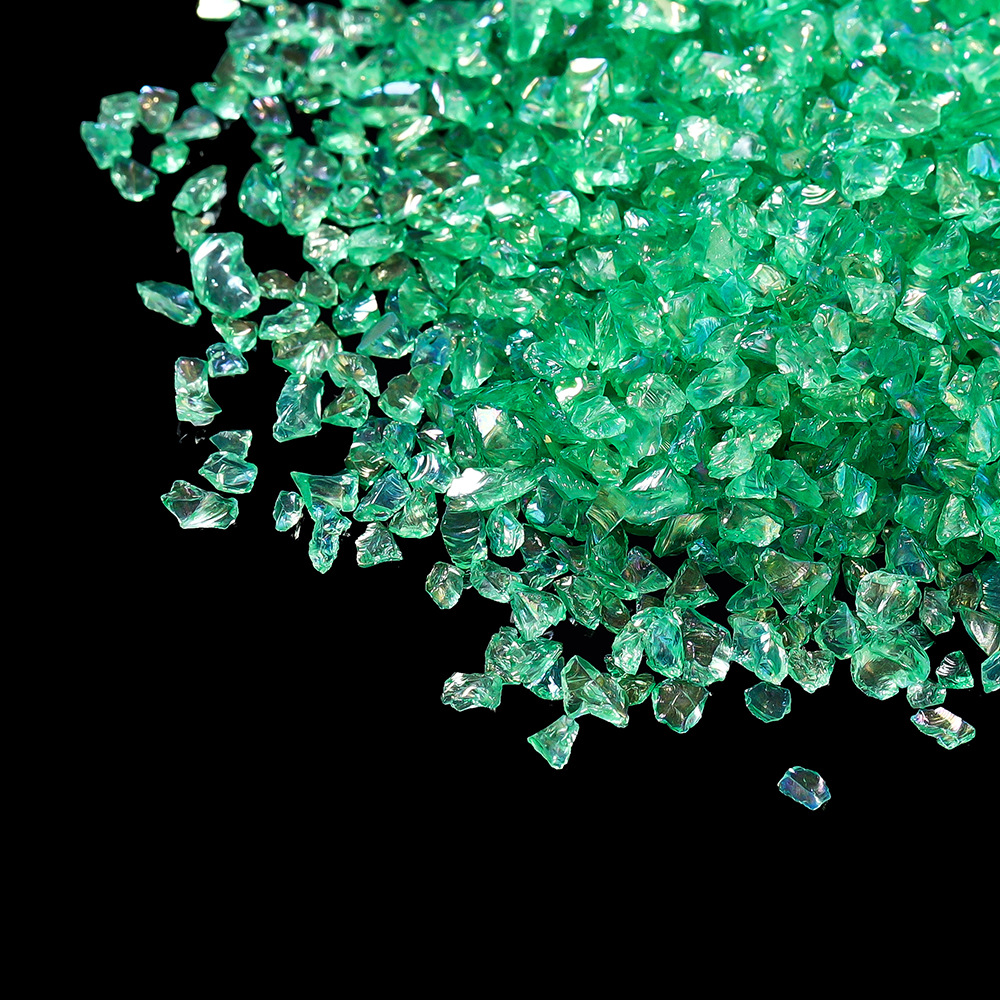 Gravier de verre vert émeraude