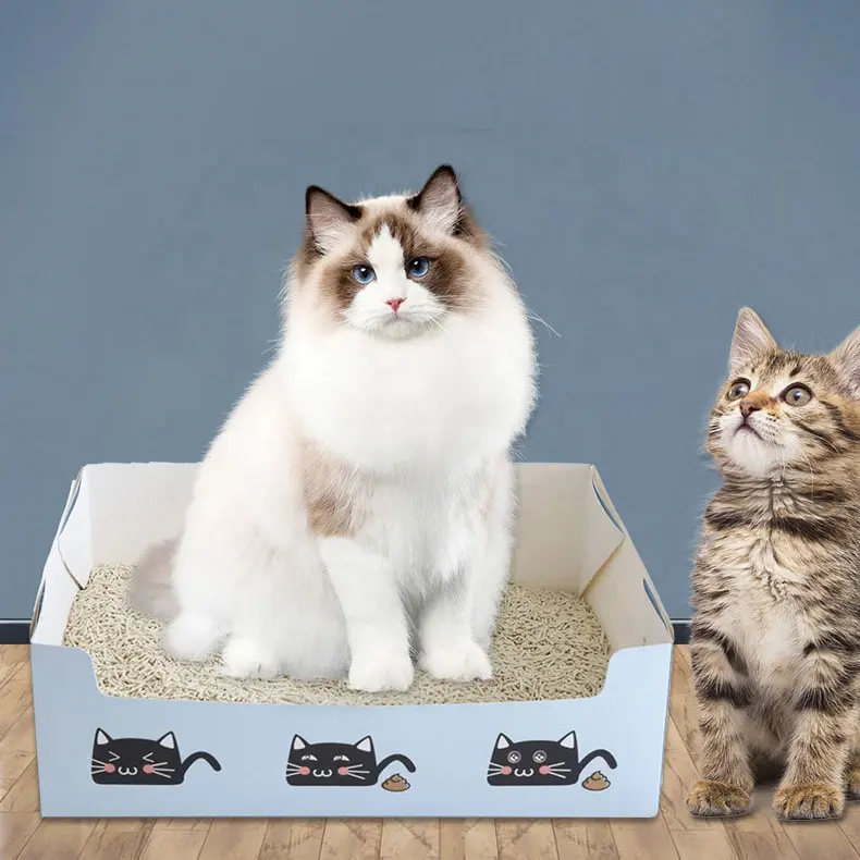 ถาดครอกแมวแบบพับได้,กล่องทิ้งขยะกระดาษสำหรับเดินทางห้องน้ำแมวแบบพกพา
