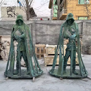 Blve ngoài trời lâu đài vườn cuộc sống Kích thước nổi tiếng con số đồng điêu khắc huyền thoại Vua Arthur Thời Trung Cổ Knight tượng - Product Image 1